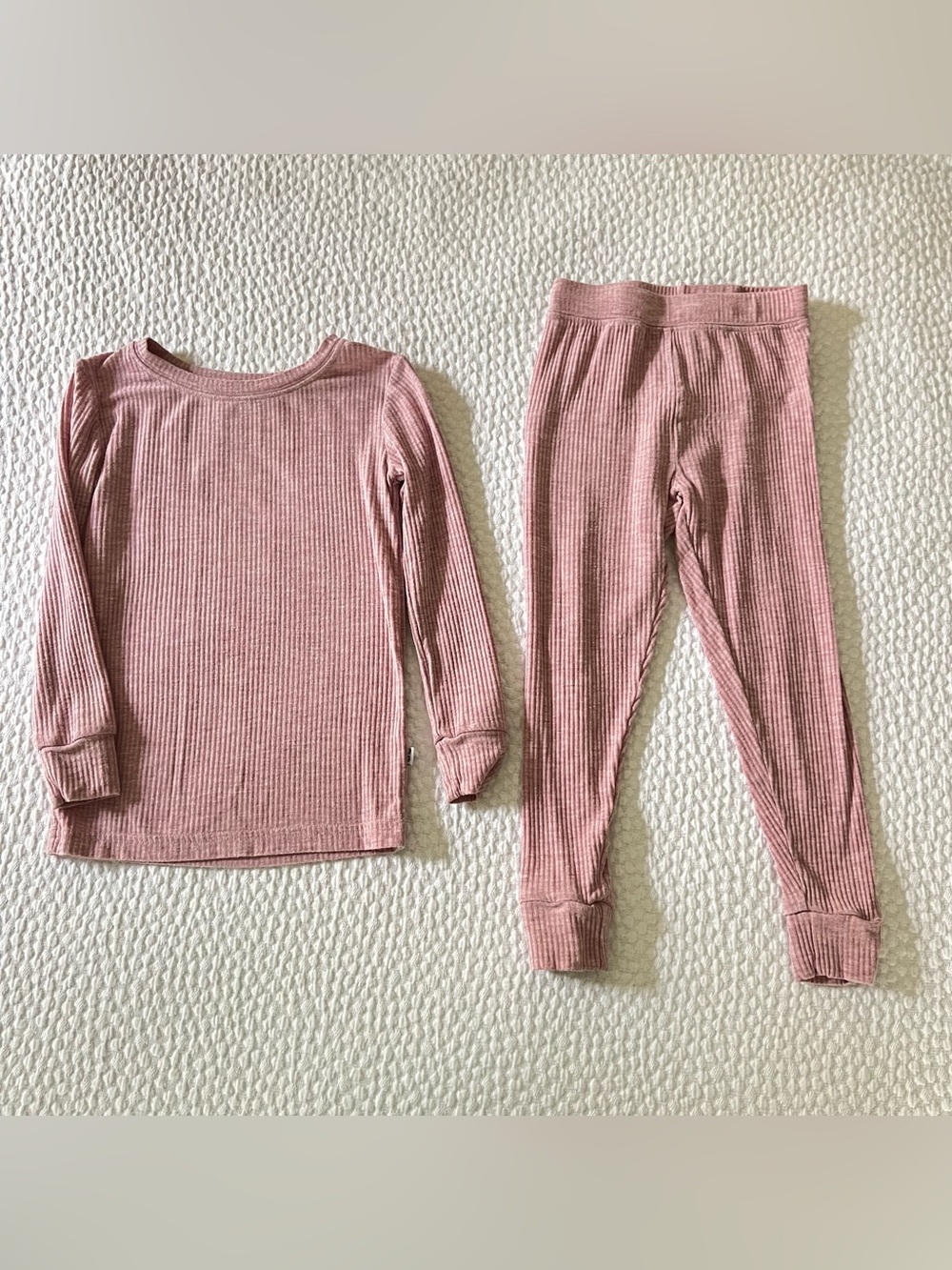 Little Sleepies Ribbed Pajama Set - Dusty Rose Pink